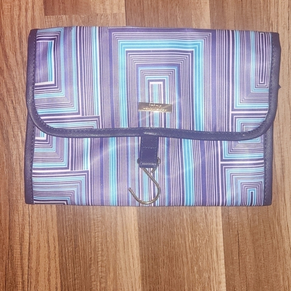 TRINA Turk |Blue|Purple & White Collins Avenue Hanging Makeup Organizer